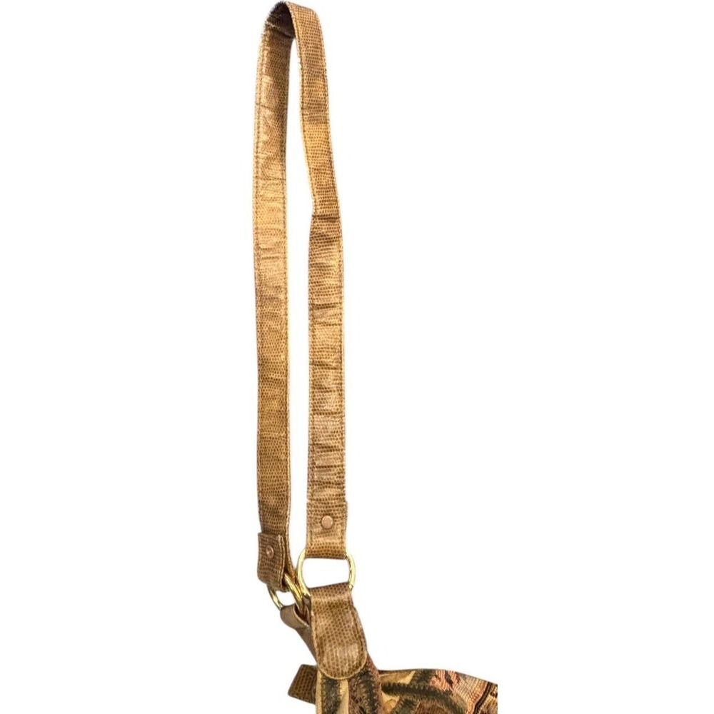 Vintage Boho Patchwork Tapestry Hobo Shoulder Bag Earth Tones Y2K Handmade Large - Picture 14 of 16